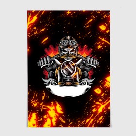 Постер с принтом Fire Biker (Z) в Рязани, 100% бумага
 | бумага, плотность 150 мг. Матовая, но за счет высокого коэффициента гладкости имеет небольшой блеск и дает на свету блики, но в отличии от глянцевой бумаги не покрыта лаком | 2020 | auto | bike | fire biker | moto | motorcycle | sport | авто | автомобиль | автомобильные | байк | бренд | марка | машины | мото | мотоциклы | огненный байкер | спорт