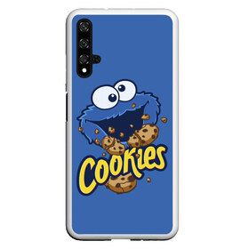 Чехол для Honor 20 с принтом Cookies в Рязани, Силикон | Область печати: задняя сторона чехла, без боковых панелей | cookie | cookiemonster | delicious | eat | monster | yummy | еда | коржик | куки | кукимонстр | монстр | печенье | сезам | сладости | улица | улицасезам