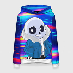 Женская толстовка 3D с принтом Sans undertale | Санс в Рязани, 100% полиэстер  | двухслойный капюшон со шнурком для регулировки, мягкие манжеты на рукавах и по низу толстовки, спереди карман-кенгуру с мягким внутренним слоем. | asriel dreemurr | blaster | chara | frisk | gaster | sans | skull | undertale | азриэль дримурр | андертале | андертейл | андрайн | гастер | игра | меттатон | подземная история | подземная сказка | санс | скелет | ундертале | фриск