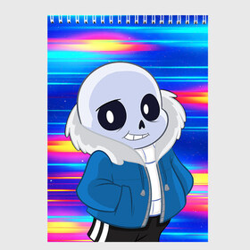 Скетчбук с принтом Sans undertale Санс в Рязани, 100% бумага
 | 48 листов, плотность листов — 100 г/м2, плотность картонной обложки — 250 г/м2. Листы скреплены сверху удобной пружинной спиралью | asriel dreemurr | blaster | chara | frisk | gaster | sans | skull | undertale | азриэль дримурр | андертале | андертейл | андрайн | гастер | игра | меттатон | подземная история | подземная сказка | санс | скелет | ундертале | фриск