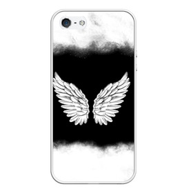 Чехол для iPhone 5/5S матовый с принтом Im an angel в Рязани, Силикон | Область печати: задняя сторона чехла, без боковых панелей | Тематика изображения на принте: angel | birds | fly | wings | ангел | бабочка | богиня | воздушный | демон | дым | космос | крылья | лебедь | летать | летучий | милые | мифические | небесный | небо | облако | пегас | перья | прикольные | птица | рай