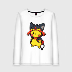 Женский лонгслив хлопок с принтом Пика Пика в Рязани, 100% хлопок |  | pikachu | pokemon | желтый покемон | пика пика | пикачу | покемон | покемоны