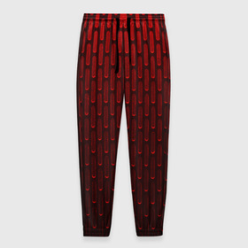 Мужские брюки 3D с принтом текстура красный градиент в Рязани, 100% полиэстер | манжеты по низу, эластичный пояс регулируется шнурком, по бокам два кармана без застежек, внутренняя часть кармана из мелкой сетки | геометрия | градиент | красный | линии | поверхность | простота | симметрия | текстура | точки | черный