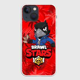 Чехол для iPhone 13 mini с принтом BRAWL STARS CROW | ВОРОН в Рязани,  |  | Тематика изображения на принте: bibi | brawl stars | coach mike | crow | evil gene | gale | gene | leon | leon shark | max | mecha crow | mortis | mr.p | nani | phoenix | sally leon | sandy | spike | sprout | surge | tara | virus 8 bit | werewolf | волна | ворон | джин | л