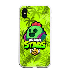 Чехол для iPhone XS Max матовый с принтом BRAWL STARS SPIKE СПАЙК в Рязани, Силикон | Область печати: задняя сторона чехла, без боковых панелей | bibi | brawl stars | coach mike | crow | evil gene | gale | gene | leon | leon shark | max | mecha crow | mortis | mr.p | nani | phoenix | sally leon | sandy | spike | sprout | surge | tara | virus 8 bit | werewolf | волна | ворон | джин | л