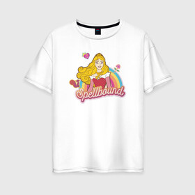 Женская футболка хлопок Oversize с принтом Sleeping Beauty Aurora в Рязани, 100% хлопок | свободный крой, круглый ворот, спущенный рукав, длина до линии бедер
 | aurora | disney princess | sleeping beauty | vdkimel | аврора | спящая красавица