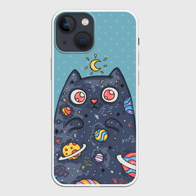 Чехол для iPhone 13 mini с принтом Cat в Рязани,  |  | cat | night | звёздный котик | космос | котейка | котик