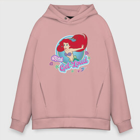 Мужское худи Oversize хлопок с принтом The Little Mermaid Ariel в Рязани, френч-терри — 70% хлопок, 30% полиэстер. Мягкий теплый начес внутри —100% хлопок | боковые карманы, эластичные манжеты и нижняя кромка, капюшон на магнитной кнопке | Тематика изображения на принте: ariel | disney princess | the little mermaid | vdkimel | ариэль | русалочка