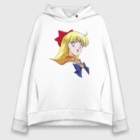 Женское худи Oversize хлопок с принтом Sailor Venus в Рязани, френч-терри — 70% хлопок, 30% полиэстер. Мягкий теплый начес внутри —100% хлопок | боковые карманы, эластичные манжеты и нижняя кромка, капюшон на магнитной кнопке | anime manga | minako | retro | sailor | sailor moon | sailor v | sailor venus | venus | аниме | вайфу | венера | луна в матроске | манга | минако | отаку | ретро | сейлар | сейлор | сейлор венера | сейлор ви | сейлор мун | сейлр