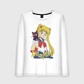 Женский лонгслив хлопок с принтом Sailor Moon & Luna в Рязани, 100% хлопок |  | cat | girl | kitty | luna | moon | sailor moon | sailormoon | девочка | кот | котик | котэ | кошка | луна | мультяшка | сейлормун | сэйлор мун