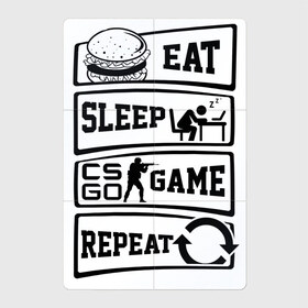 Магнитный плакат 2Х3 с принтом Eat Sleep CS GO repeat в Рязани, Полимерный материал с магнитным слоем | 6 деталей размером 9*9 см | counter strike global | cs go | eat | game | sleep | контра | кс | кс го