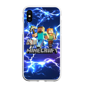 Чехол для iPhone XS Max матовый с принтом MINECRAFT МАЙНКРАФТ в Рязани, Силикон | Область печати: задняя сторона чехла, без боковых панелей | block | creeper | cube | minecraft | pixel | блок | геометрия | крафт | крипер | кубики | майнкрафт | пиксели