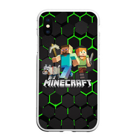 Чехол для iPhone XS Max матовый с принтом MINECRAFT CREEPER в Рязани, Силикон | Область печати: задняя сторона чехла, без боковых панелей | block | creeper | cube | minecraft | pixel | блок | геометрия | крафт | крипер | кубики | майнкрафт | пиксели