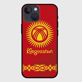 Чехол для iPhone 13 mini с принтом Киргизия в Рязани,  |  | asia | coat of arms | kyrgyz republics | kyrgyzstan | ornament | state | азия | герб | государство | киргизия | киргизская республика | кыргыз республикасы | кыргызстан | орнамент