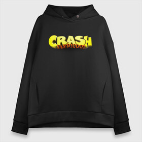 Женское худи Oversize хлопок с принтом Crash Bandicoot Logo (Z) в Рязани, френч-терри — 70% хлопок, 30% полиэстер. Мягкий теплый начес внутри —100% хлопок | боковые карманы, эластичные манжеты и нижняя кромка, капюшон на магнитной кнопке | aku aku | bandicoot | cortex | crash | crash bandicoot | dr. neo cortex | naughty dog | tornado spin | бандикут | кортекс | крэш | тавна