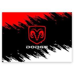 Поздравительная открытка с принтом DODGE. в Рязани, 100% бумага | плотность бумаги 280 г/м2, матовая, на обратной стороне линовка и место для марки
 | Тематика изображения на принте: 2020 | auto | dodge | sport | авто | автомобиль | автомобильные | бренд | додж | марка | машины | спорт