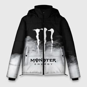 Мужская зимняя куртка 3D с принтом MONSTER ENERGY BLACK в Рязани, верх — 100% полиэстер; подкладка — 100% полиэстер; утеплитель — 100% полиэстер | длина ниже бедра, свободный силуэт Оверсайз. Есть воротник-стойка, отстегивающийся капюшон и ветрозащитная планка. 

Боковые карманы с листочкой на кнопках и внутренний карман на молнии. | Тематика изображения на принте: brend | green | monster energy | андреналин | бренд | зеленый | логотип | монстр | напиток | энергетик | энергия