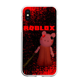 Чехол для iPhone XS Max матовый с принтом Roblox piggy Свинка Пигги в Рязани, Силикон | Область печати: задняя сторона чехла, без боковых панелей | game | gamer | logo | minecraft | piggi | roblox | simulator | игра | конструктор | лого | пигги | свинья | симулятор | строительство | фигура