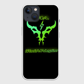 Чехол для iPhone 13 с принтом World X Legion в Рязани,  |  | darkside | legion | warcraft | легендарный | легион | пламенный | пылающий | темный