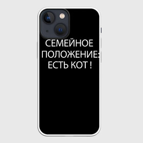 Чехол для iPhone 13 mini с принтом Есть кот в Рязани,  |  | Тематика изображения на принте: да | есть кот | замуж | кот | котейка | котик | котэ | мем | мяу | настроение | не хочу | нет | пора жениться | прикол | свадьба | сватовство | семейное положение | хочу