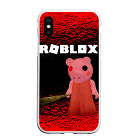 Чехол для iPhone XS Max матовый с принтом Roblox piggy Свинка Пигги в Рязани, Силикон | Область печати: задняя сторона чехла, без боковых панелей | game | gamer | logo | minecraft | piggi | roblox | simulator | игра | конструктор | лого | пигги | свинья | симулятор | строительство | фигура