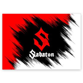 Поздравительная открытка с принтом Sabaton. в Рязани, 100% бумага | плотность бумаги 280 г/м2, матовая, на обратной стороне линовка и место для марки
 | Тематика изображения на принте: battle metal | sabaton | военная тематика | военные песни | война | история войны | классика | музыка | патриотизм | рок | рок группа | сабатон | солдаты | шведская хэви пауэр метал группа