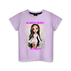 Детская футболка хлопок с принтом Bratz Party в Рязани, 100% хлопок | круглый вырез горловины, полуприлегающий силуэт, длина до линии бедер | bratz | bratz party