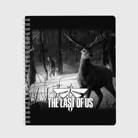 Тетрадь с принтом THE LAST OF US в Рязани, 100% бумага | 48 листов, плотность листов — 60 г/м2, плотность картонной обложки — 250 г/м2. Листы скреплены сбоку удобной пружинной спиралью. Уголки страниц и обложки скругленные. Цвет линий — светло-серый
 | game | horror | survival horror | the last | the last of us | the last of us remastered | игра | компьютерная игра | ласт | ласт оф | ласт оф ас | экшн