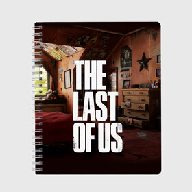 Тетрадь с принтом THE LAST OF US в Рязани, 100% бумага | 48 листов, плотность листов — 60 г/м2, плотность картонной обложки — 250 г/м2. Листы скреплены сбоку удобной пружинной спиралью. Уголки страниц и обложки скругленные. Цвет линий — светло-серый
 | game | horror | survival horror | the last | the last of us | the last of us remastered | игра | компьютерная игра | ласт | ласт оф | ласт оф ас | экшн