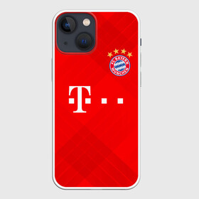 Чехол для iPhone 13 mini с принтом BAYERN MUNCHEN. в Рязани,  |  | fc | fc bayern munich | football | football club | sport | клуб германии | мюнхен | немецкий футбольный клуб | спорт | уефа | униформа | фирменные цвета | фк | футбол | футбольный клуб | футбольный клуб бавария