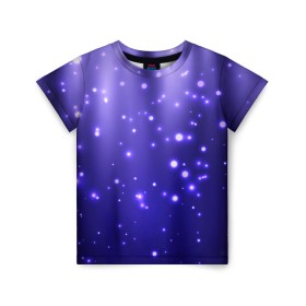 Детская футболка 3D с принтом Мерцающие Светлячки в Рязани, 100% гипоаллергенный полиэфир | прямой крой, круглый вырез горловины, длина до линии бедер, чуть спущенное плечо, ткань немного тянется | Тематика изображения на принте: stars | блестки | брызги | вода | водопад | вселенная | галактика | глубина | горошек | градиент | звездные | звездопад | космос | краски | лагуна | море | неоновый | ночь | огоньки | океан | переливы