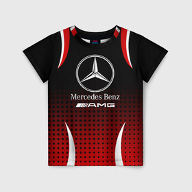 Детская футболка 3D с принтом Mercedes-Benz в Рязани, 100% гипоаллергенный полиэфир | прямой крой, круглый вырез горловины, длина до линии бедер, чуть спущенное плечо, ткань немного тянется | Тематика изображения на принте: amg | mercedes | mercedes значок | mercedes лого | mercedes марка | амг | бенц | лого автомобиля | логотип мерседес | мерин | мерс | мерседес | мерседес бенз | мерседес лого | мерседес эмблема