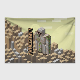 Флаг-баннер с принтом Minecraft в Рязани, 100% полиэстер | размер 67 х 109 см, плотность ткани — 95 г/м2; по краям флага есть четыре люверса для крепления | minecraft | копатель | кубики | майкрафт | майнкрафт | мморг | мультиплеер | пиксели | пиксельная игра | развивающая игра | рпг | строительство | стройка