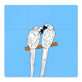 Магнитный плакат 3Х3 с принтом Белые попугаи в Рязани, Полимерный материал с магнитным слоем | 9 деталей размером 9*9 см | Тематика изображения на принте: bird | parrot | tropical | wings | азия | ара | джунгли | дикие | животные | клюв | крылья | латинская | летние | лето | небесный | острова | отдых | пальмы | перья | попугаи | попугай | птица | птичка | райские | тропики