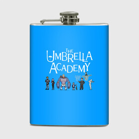 Фляга с принтом The umbrella academy в Рязани, металлический корпус | емкость 0,22 л, размер 125 х 94 мм. Виниловая наклейка запечатывается полностью | Тематика изображения на принте: dark horse comics | netflix | the umbrella academy | umbrella | академия амбрелла | белая скрипка | бен харгривз | комикс | комильфо | космобой | кракен | реджинальд харгривз | сеанс | слух