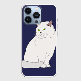 Чехол для iPhone 13 Pro с принтом Белый британский котик в Рязани,  |  | cat | cute | kitten | meow | британец | британский | взгляд | друзья | животные | зверек | зверюшки | каваи | киска | котенок | котик | коты | котята | кошак | кошечки | кошки | лапы | милые | мордочка | мяу | няшные