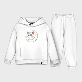 Детский костюм хлопок Oversize с принтом Artemis moon в Рязани,  |  | animal | artemis | cat | kitty | moon | pet | sailor moon | артемис | кот | котенок | кошка | луна | мультяшка | питомец | сейлор мун | сейлормун | сэйлор мун