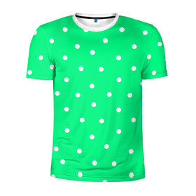 Мужская футболка 3D спортивная с принтом Горошек на зеленом в Рязани, 100% полиэстер с улучшенными характеристиками | приталенный силуэт, круглая горловина, широкие плечи, сужается к линии бедра | baby | casual | girl | green | pattern | геометрия | горох | горошек | девушкам | детские | зелень | круги | круглый | кружочки | летние | лето | листья | многоточие | мятный | нежные | орнамент | пастельные | паттерн