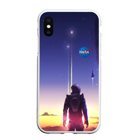 Чехол для iPhone XS Max матовый с принтом NASA в Рязани, Силикон | Область печати: задняя сторона чехла, без боковых панелей | cosmonavt | galaxy | nasa | nebula | space | star | абстракция | астронавт | вселенная | галактика | звезда | звезды | космический | космонавт | наса | планеты | скафандр