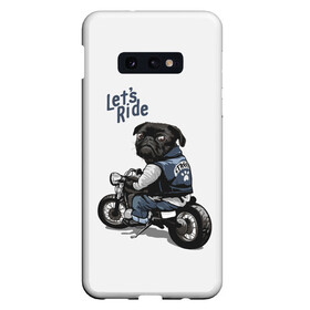 Чехол для Samsung S10E с принтом Pug Rider (Z) в Рязани, Силикон | Область печати: задняя сторона чехла, без боковых панелей | dog | doggie | doggy | mops | pug | декоративная собака | друг человека | другу | кинолог | лабрадор | малые молоссоиды | мопс | мопсик | мохнатый | пес | пёсель | пёсик | подарок | подруге | собака | собакен | собаки