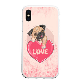 Чехол для iPhone XS Max матовый с принтом Love Pug (Z) в Рязани, Силикон | Область печати: задняя сторона чехла, без боковых панелей | dog | doggie | doggy | mops | pug | декоративная собака | друг человека | другу | кинолог | лабрадор | малые молоссоиды | мопс | мопсик | мохнатый | пес | пёсель | пёсик | подарок | подруге | собака | собакен | собаки