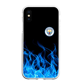 Чехол для iPhone XS Max матовый с принтом MANCHESTER CITY. в Рязани, Силикон | Область печати: задняя сторона чехла, без боковых панелей | fc | football | football club | manchester city fc | sport | английский футбольный клуб | манчестер | манчестер сити | спорт | спортивный клуб | уефа | униформа | фирменные цвета | фк | футбол | футбольный клуб