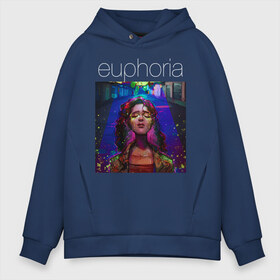 Мужское худи Oversize хлопок с принтом Euphoria в Рязани, френч-терри — 70% хлопок, 30% полиэстер. Мягкий теплый начес внутри —100% хлопок | боковые карманы, эластичные манжеты и нижняя кромка, капюшон на магнитной кнопке | euphoria | hunter schafer | jules vaughn | rue bennett | zendaya | джулиус | джулс вон | зендайа | зендая | ру беннет | хантер шафер | эйфория