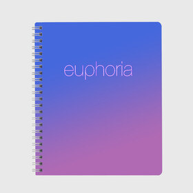 Тетрадь с принтом Euphoria в Рязани, 100% бумага | 48 листов, плотность листов — 60 г/м2, плотность картонной обложки — 250 г/м2. Листы скреплены сбоку удобной пружинной спиралью. Уголки страниц и обложки скругленные. Цвет линий — светло-серый
 | euphoria | hunter schafer | jules vaughn | rue bennett | zendaya | джулиус | джулс вон | зендайа | зендая | ру беннет | хантер шафер | эйфория