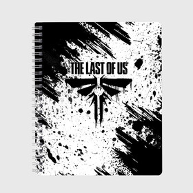 Тетрадь с принтом THE LAST OF US в Рязани, 100% бумага | 48 листов, плотность листов — 60 г/м2, плотность картонной обложки — 250 г/м2. Листы скреплены сбоку удобной пружинной спиралью. Уголки страниц и обложки скругленные. Цвет линий — светло-серый
 | game | horror | survival horror | the last | the last of us | the last of us remastered | игра | компьютерная игра | ласт | ласт оф | ласт оф ас | экшн