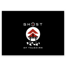 Поздравительная открытка с принтом Ghost of Tsushima в Рязани, 100% бумага | плотность бумаги 280 г/м2, матовая, на обратной стороне линовка и место для марки
 | Тематика изображения на принте: game | ghost | japan | ninja | samurai | tsushima | аниме | бусидо | воина | игра | кандзи | кимоно | киото | ниндзя | осака | призрак | путь | ронин | самурай | стиль | токио | цусимы | япония | японский