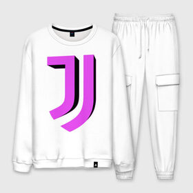 Мужской костюм хлопок с принтом Juventus 3D Logo Fuchsia (2021) в Рязани, 100% хлопок | на свитшоте круглая горловина, мягкая резинка по низу. Брюки заужены к низу, на них два вида карманов: два “обычных” по бокам и два объемных, с клапанами, расположенные ниже линии бедра. Брюки с мягкой трикотажной резинкой на поясе и по низу штанин. В поясе для дополнительного комфорта — широкие завязки | 0x000000123 | juve | juventus | ronaldo | юве | ювентус