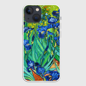 Чехол для iPhone 13 mini с принтом Ирисы Ван Гога в Рязани,  |  | vangogh | арт | вангог | ветки | винсент | девушкам | импрессионизм | ирисы | искусство | картина | лепестки | летние | лето | листья | масло | пейзаж | поле | природа | растения | рисунок | сад | солнце