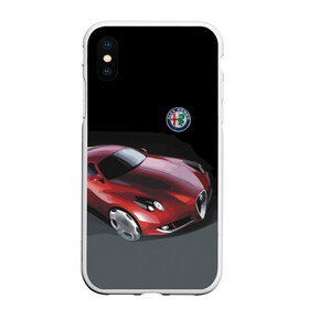 Чехол для iPhone XS Max матовый с принтом Alfa Romeo в Рязани, Силикон | Область печати: задняя сторона чехла, без боковых панелей | Тематика изображения на принте: alfa romeo | car | italy | motorsport | prestige | автоспорт | альфа ромео | италия | престиж