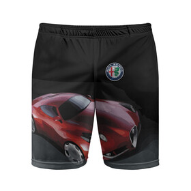 Мужские шорты спортивные с принтом Alfa Romeo в Рязани,  |  | alfa romeo | car | italy | motorsport | prestige | автоспорт | альфа ромео | италия | престиж